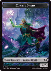 Salamander Warrior // Zombie Druid Double-Sided Token [Tarkir: Dragonstorm Commander Tokens] | Card Merchant Takapuna