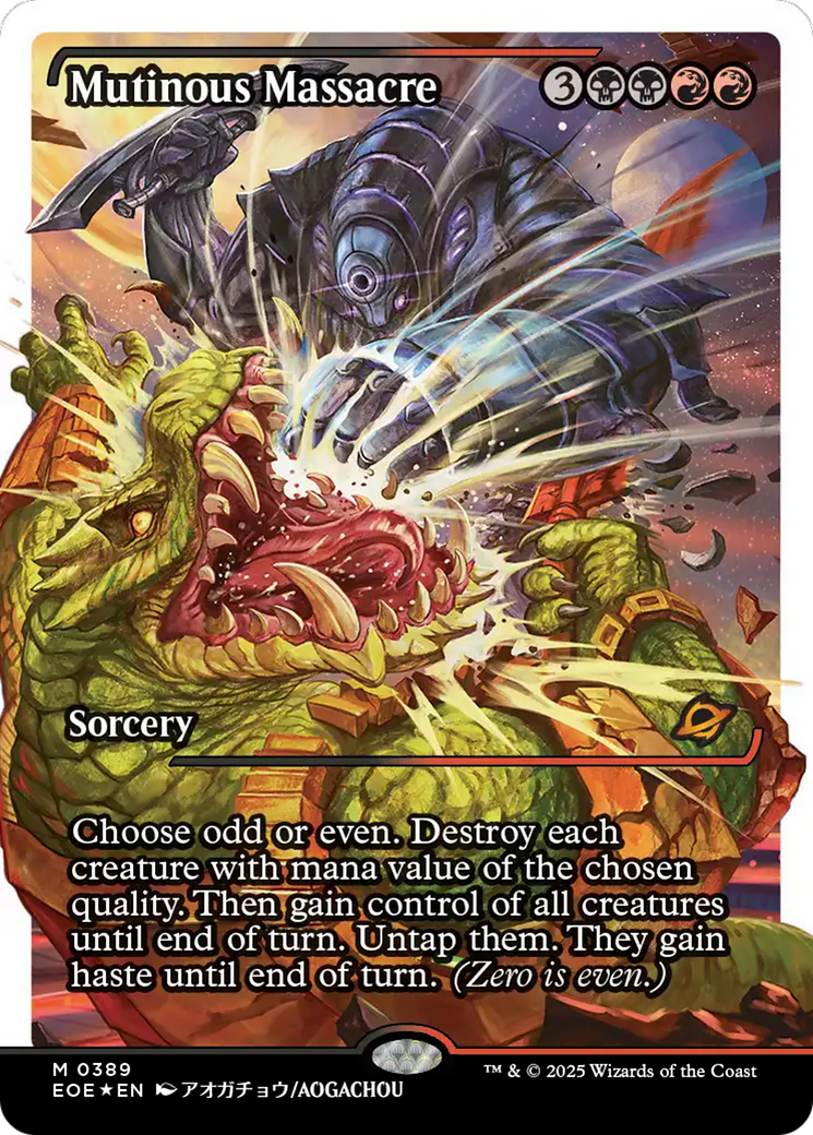 Mutinous Massacre (Showcase) (Fracture Foil) [Edge of Eternities] | Card Merchant Takapuna