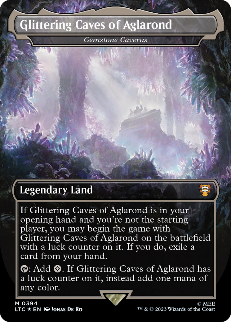 Glittering Caves of Aglarond - Gemstone Caverns (Surge Foil Realms and Relics) [The Lord of the Rings: Tales of Middle-Earth Commander] | Card Merchant Takapuna