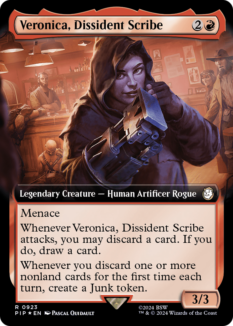 Veronica, Dissident Scribe (Extended Art) (Surge Foil) [Fallout] | Card Merchant Takapuna