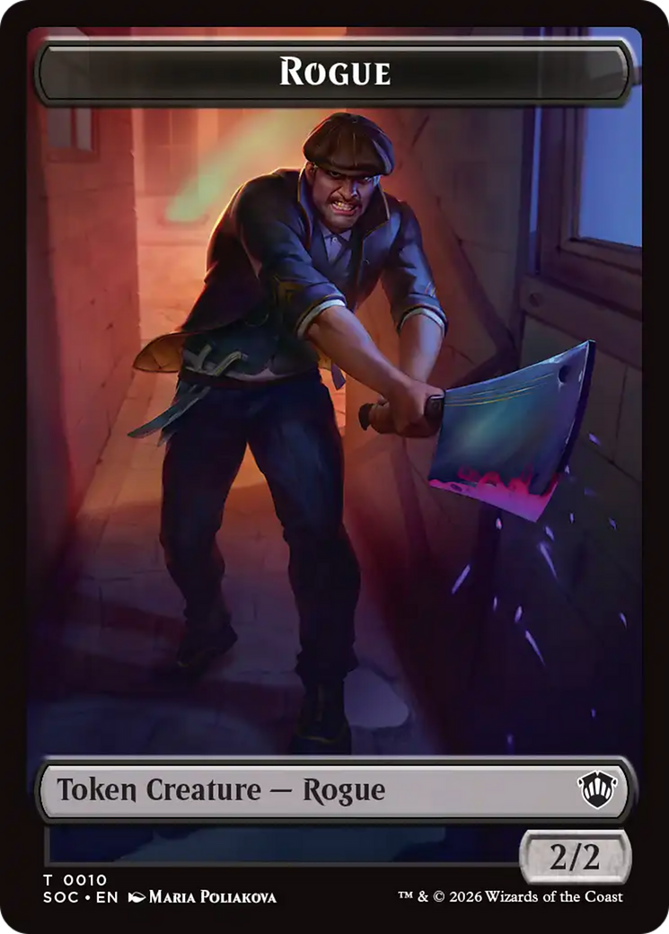 Spirit (0025) // Rogue Double-Sided Token [Secrets of Strixhaven Commander Tokens] | Card Merchant Takapuna