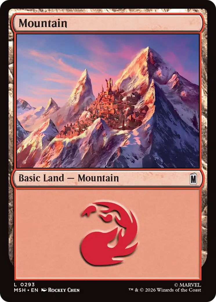 Mountain (0293) [Marvel Super Heroes] | Card Merchant Takapuna