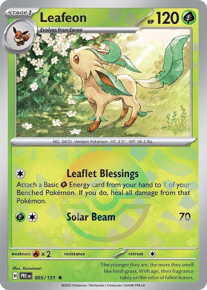Leafeon (005/131) (Poke Ball Pattern) [Scarlet & Violet: Prismatic Evolutions] | Card Merchant Takapuna