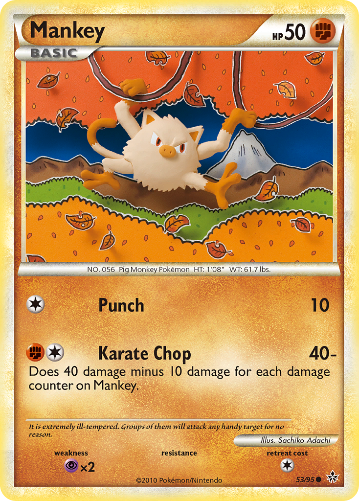 Mankey (53/95) [HeartGold & SoulSilver: Unleashed] | Card Merchant Takapuna