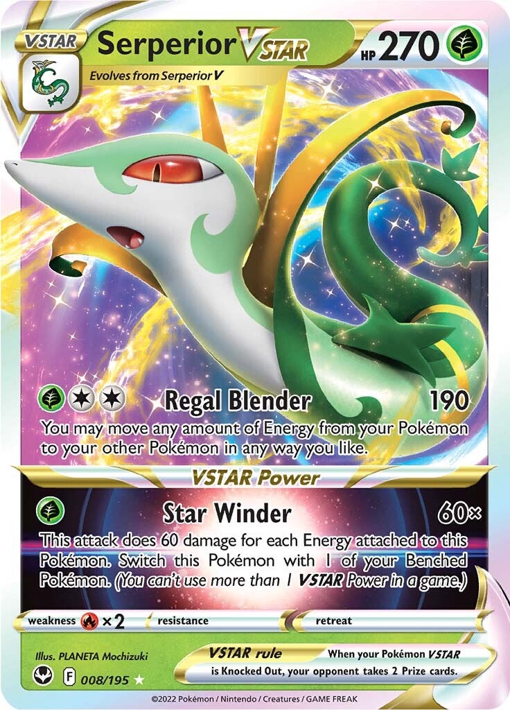 Serperior VSTAR (008/195) [Sword & Shield: Silver Tempest] | Card Merchant Takapuna