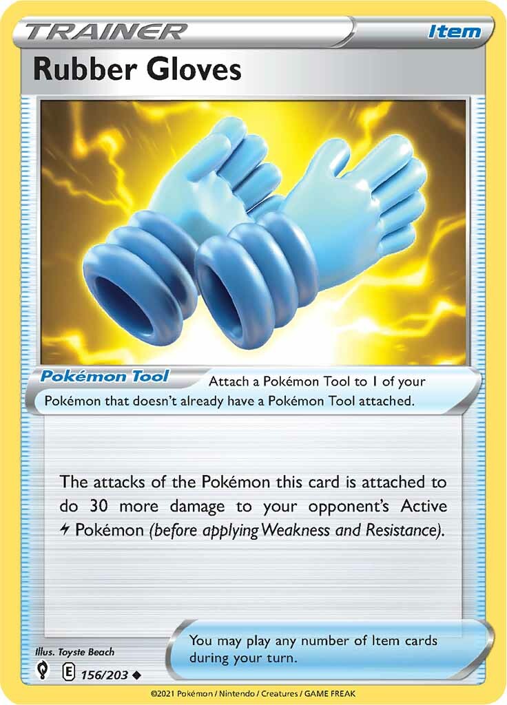 Rubber Gloves (156/203) [Sword & Shield: Evolving Skies] | Card Merchant Takapuna