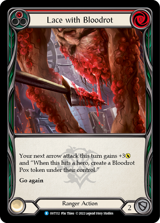Lace with Bloodrot (Red) [OUT112] (Outsiders)  Rainbow Foil | Card Merchant Takapuna