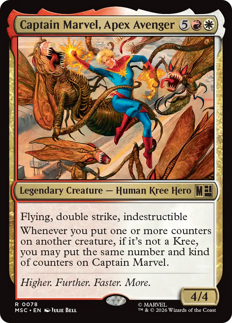 Captain Marvel, Apex Avenger (Surge Foil) [Marvel Super Heroes Commander] | Card Merchant Takapuna