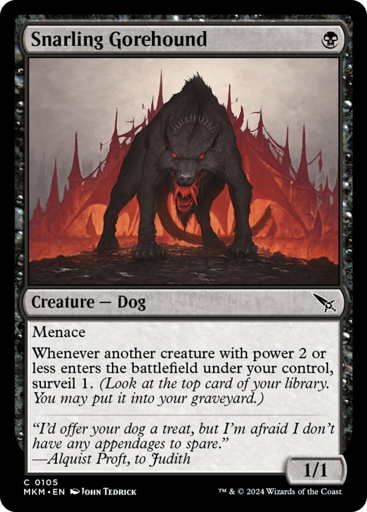 Snarling Gorehound [Murders at Karlov Manor] | Card Merchant Takapuna