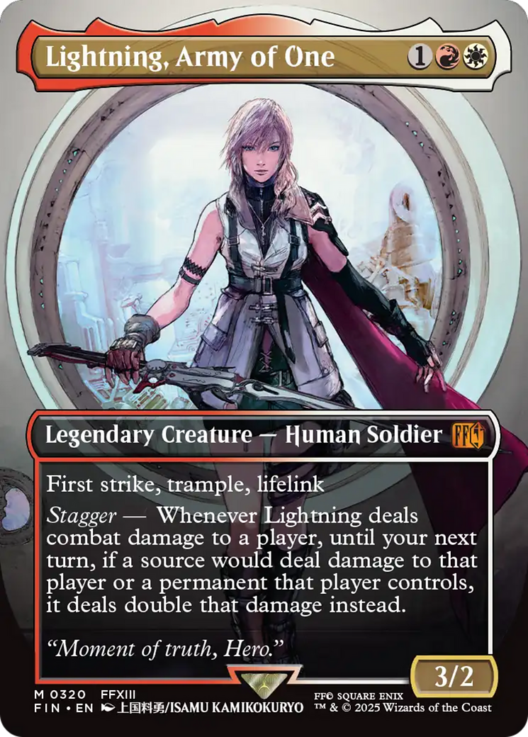 Lightning, Army of One (Borderless) (0320) [FINAL FANTASY] | Card Merchant Takapuna