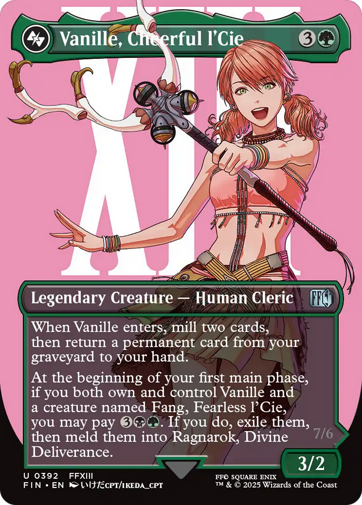 Vanille, Cheerful l'Cie // Ragnarok, Divine Deliverance (Borderless) [FINAL FANTASY] | Card Merchant Takapuna