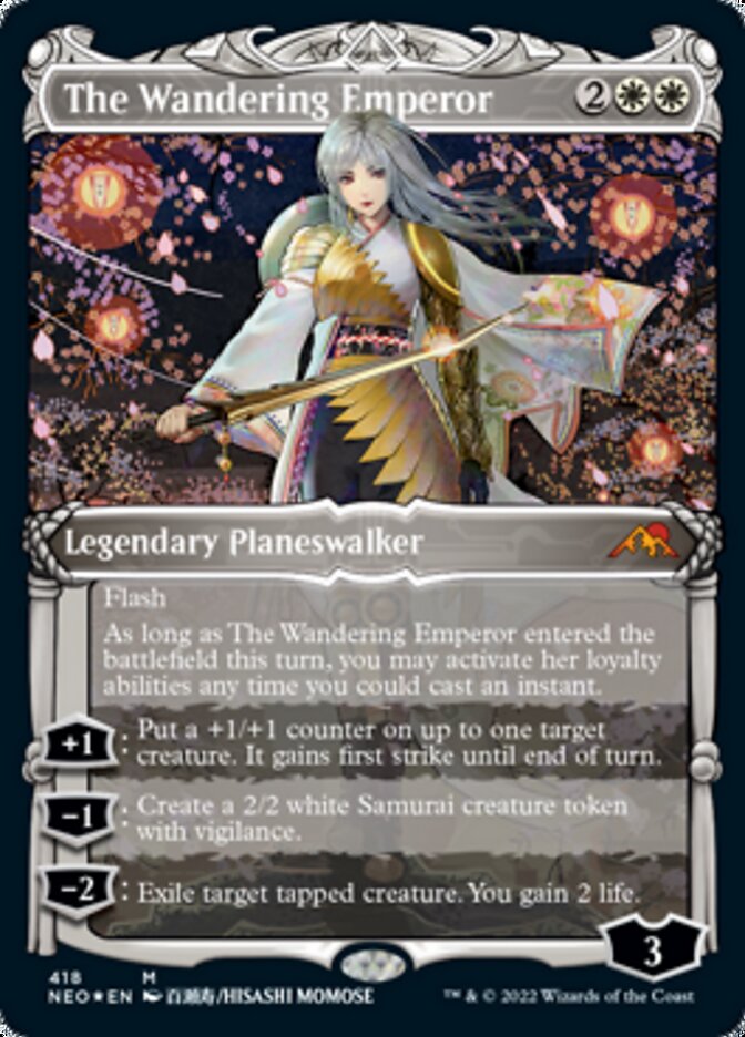 The Wandering Emperor (Showcase) (Foil Etched) [Kamigawa: Neon Dynasty] | Card Merchant Takapuna