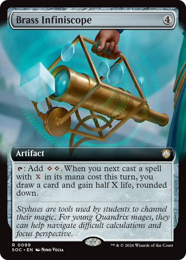 Brass Infiniscope (Extended Art) [Secrets of Strixhaven Commander] | Card Merchant Takapuna