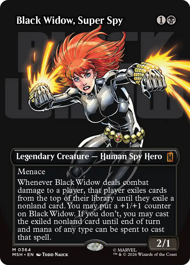 Black Widow, Super Spy (Borderless) (0364) [Marvel Super Heroes] | Card Merchant Takapuna