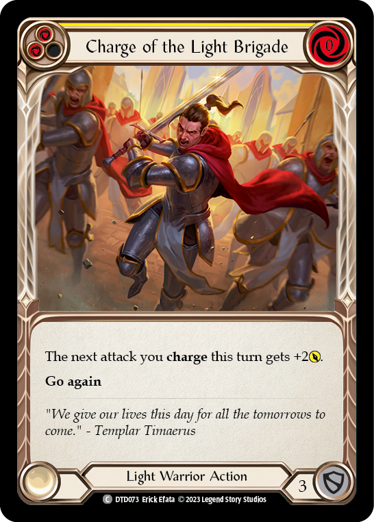 Charge of the Light Brigade (Yellow) [DTD073] (Dusk Till Dawn)  Rainbow Foil | Card Merchant Takapuna