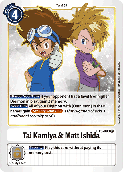 Tai Kamiya & Matt Ishida [BT5-093] [Battle of Omni] | Card Merchant Takapuna