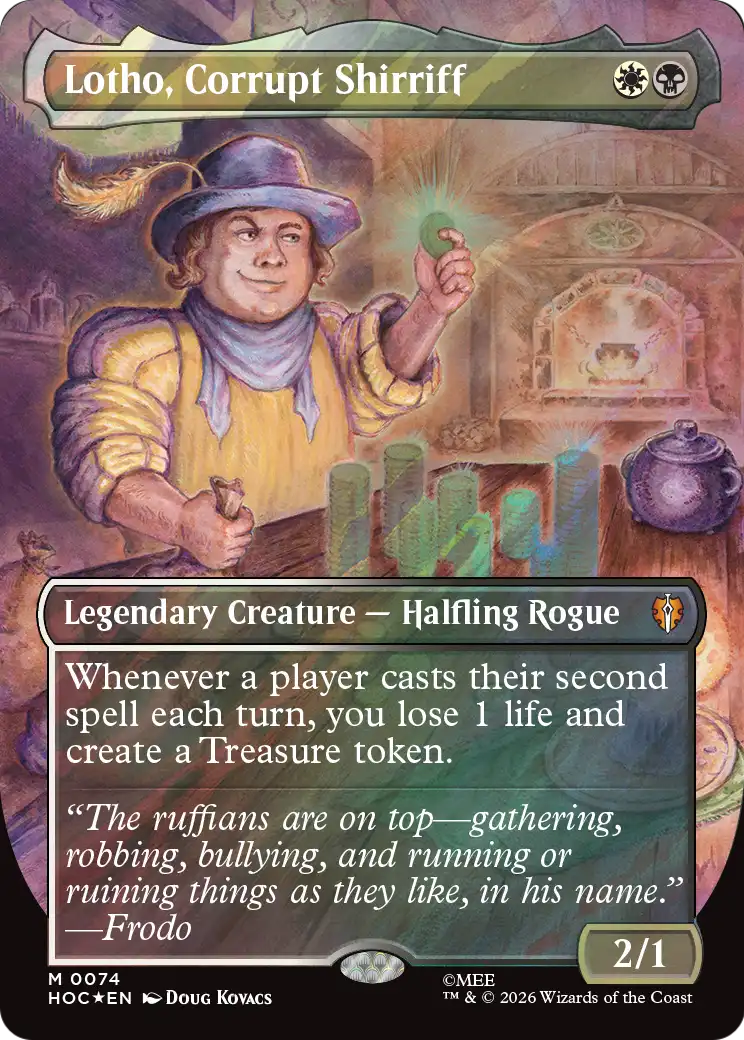 Lotho, Corrupt Shirriff (Borderless) (Surge Foil) [The Hobbit: Eternal-Legal] | Card Merchant Takapuna