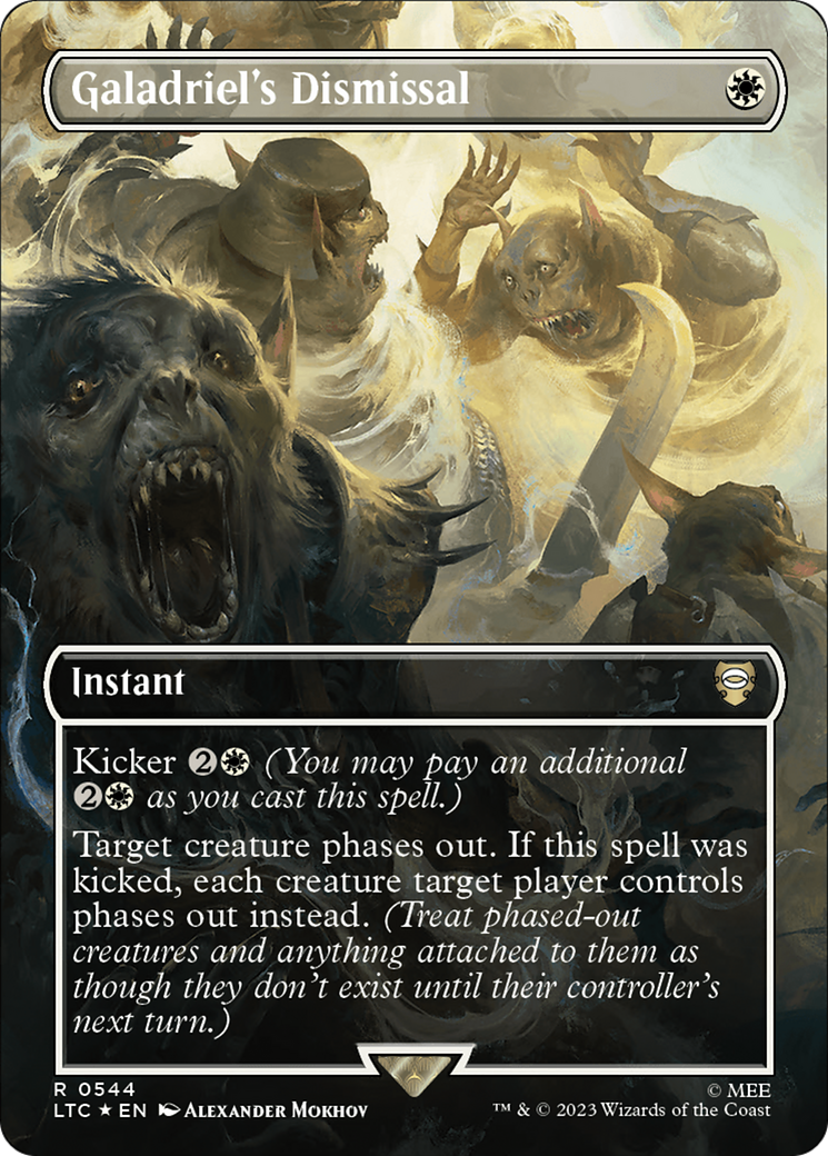Galadriel's Dismissal (Borderless) (Surge Foil) [The Lord of the Rings: Tales of Middle-Earth Commander] | Card Merchant Takapuna