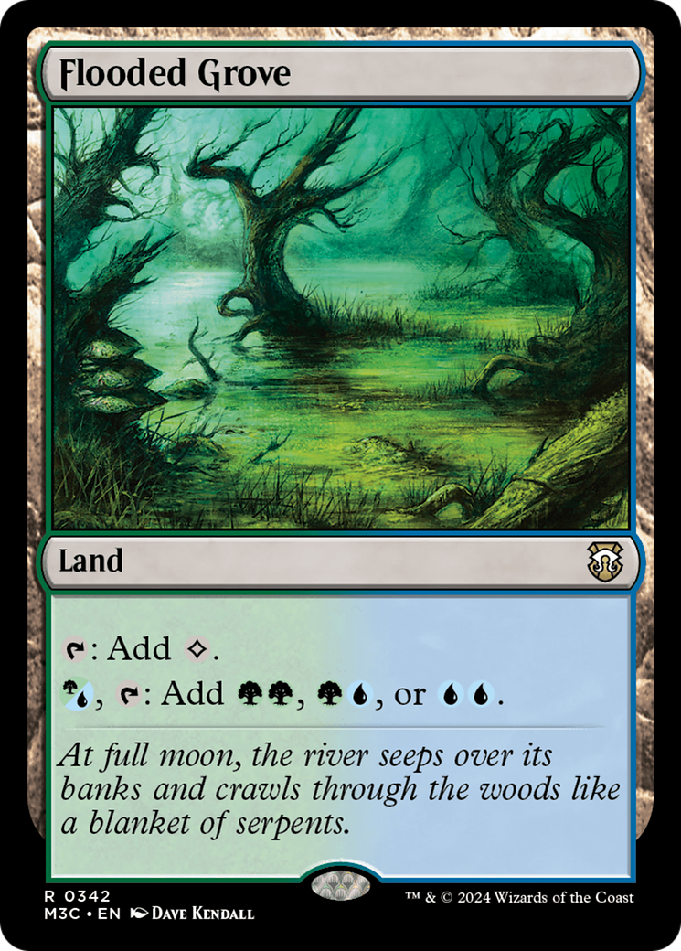 Flooded Grove (Ripple Foil) [Modern Horizons 3 Commander] | Card Merchant Takapuna