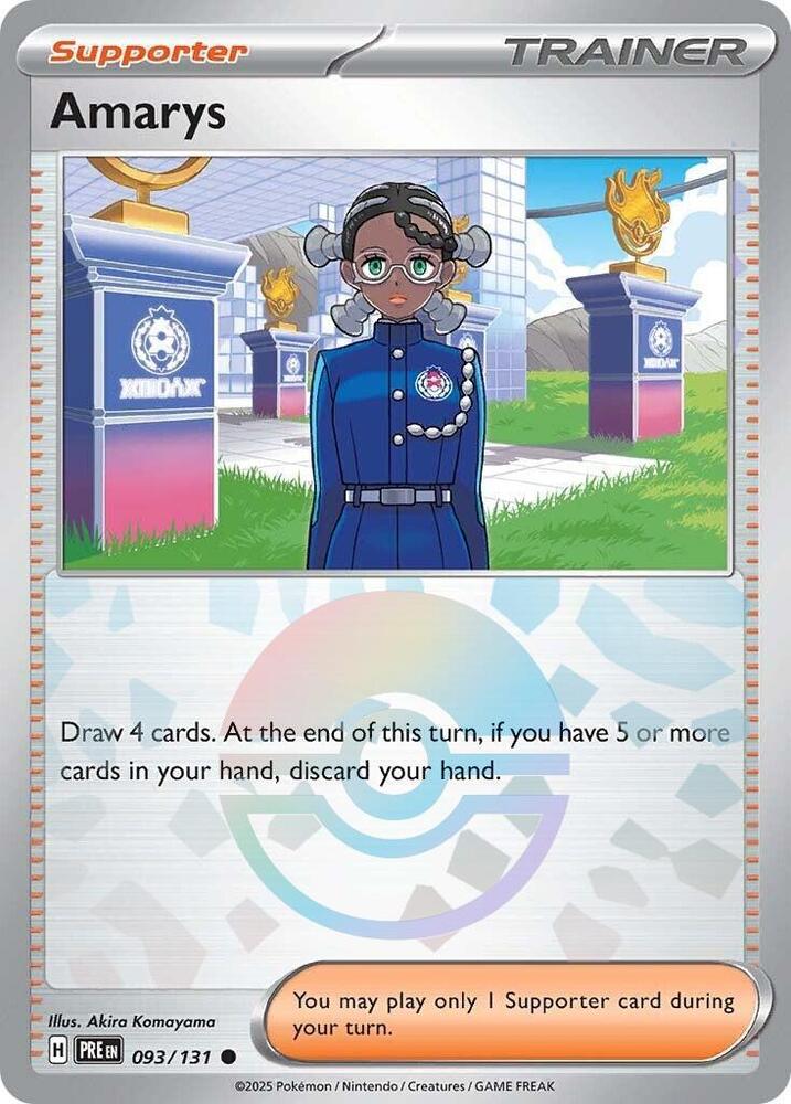 Amarys (093/131) (Poke Ball Pattern) [Scarlet & Violet: Prismatic Evolutions] | Card Merchant Takapuna