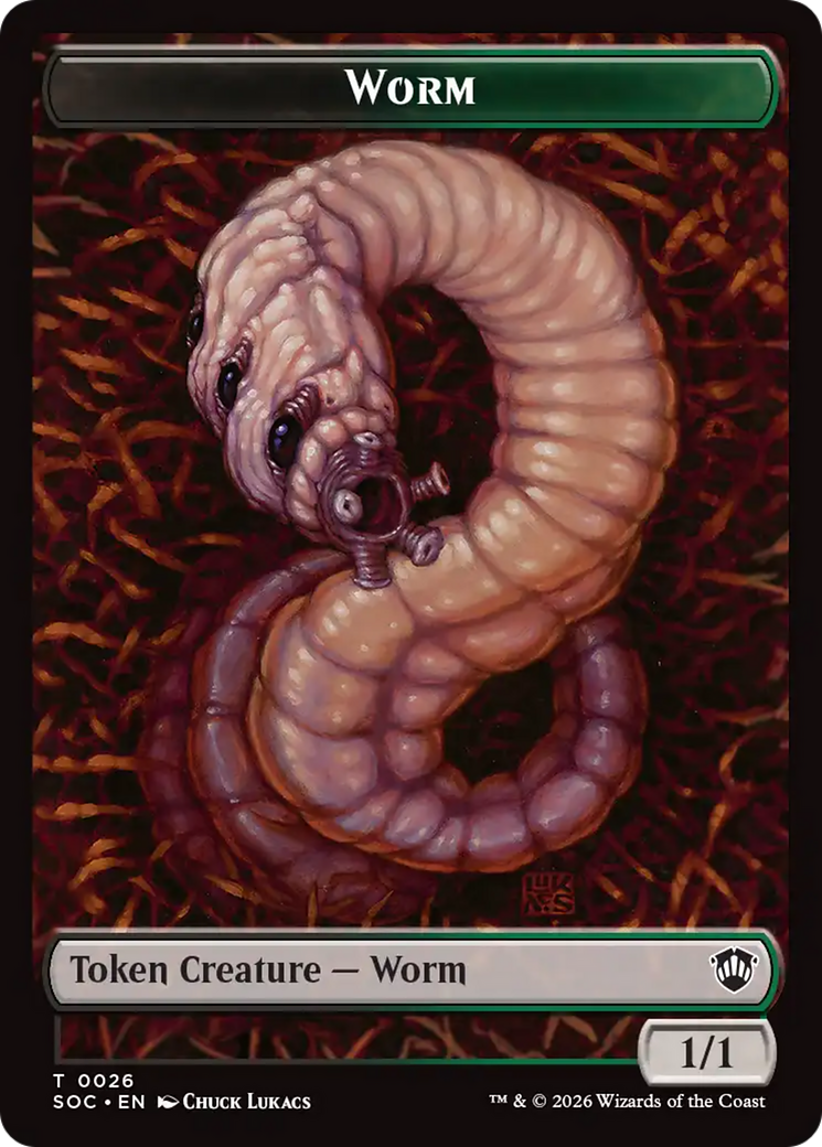 Eldrazi Spawn // Worm Double-Sided Token [Secrets of Strixhaven Commander Tokens] | Card Merchant Takapuna