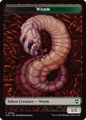 Eldrazi Spawn // Worm Double-Sided Token [Secrets of Strixhaven Commander Tokens] | Card Merchant Takapuna
