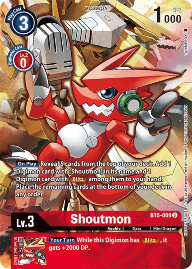 Shoutmon [BT5-009] (Tamer's Evolution Box 2) [Battle of Omni Promos] | Card Merchant Takapuna