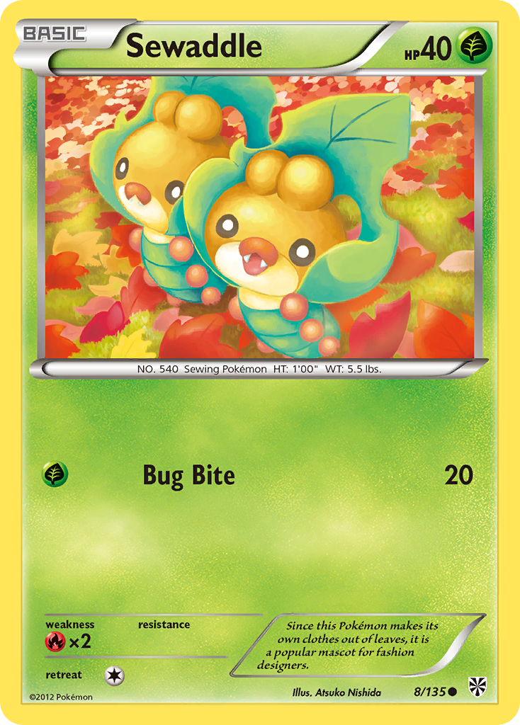 Sewaddle (8/135) [Black & White: Plasma Storm] | Card Merchant Takapuna