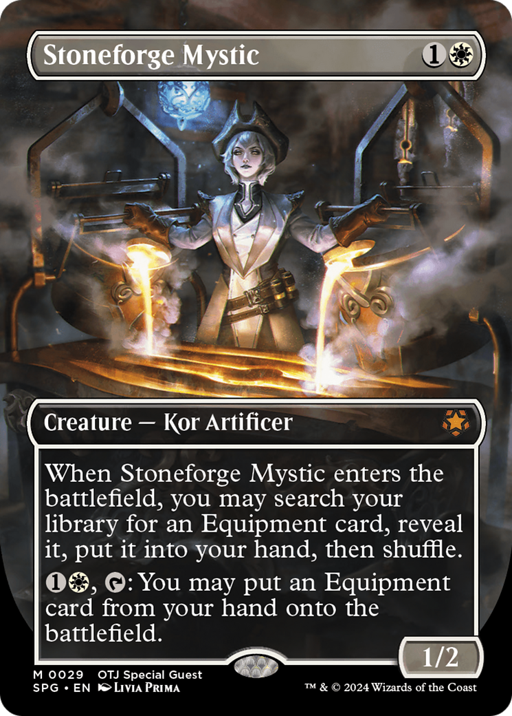 Stoneforge Mystic (Borderless) [Outlaws of Thunder Junction Special Guests] | Card Merchant Takapuna
