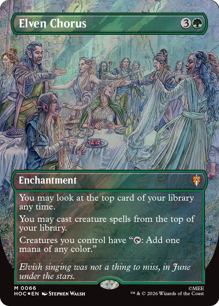 Elven Chorus (Borderless) (Surge Foil) [The Hobbit: Eternal-Legal] | Card Merchant Takapuna