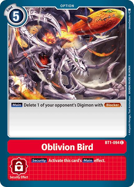 Oblivion Bird [BT1-094] [Release Special Booster Ver.1.0] | Card Merchant Takapuna