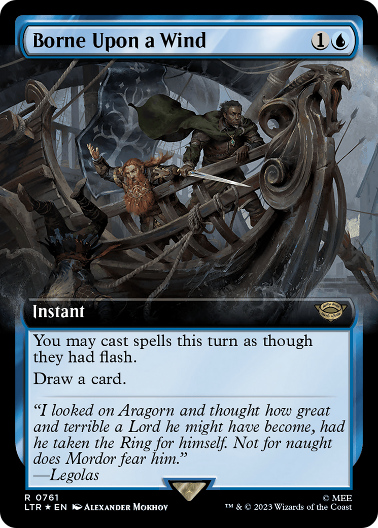 Borne Upon a Wind (Extended Art) (Surge Foil) [The Lord of the Rings: Tales of Middle-Earth] | Card Merchant Takapuna