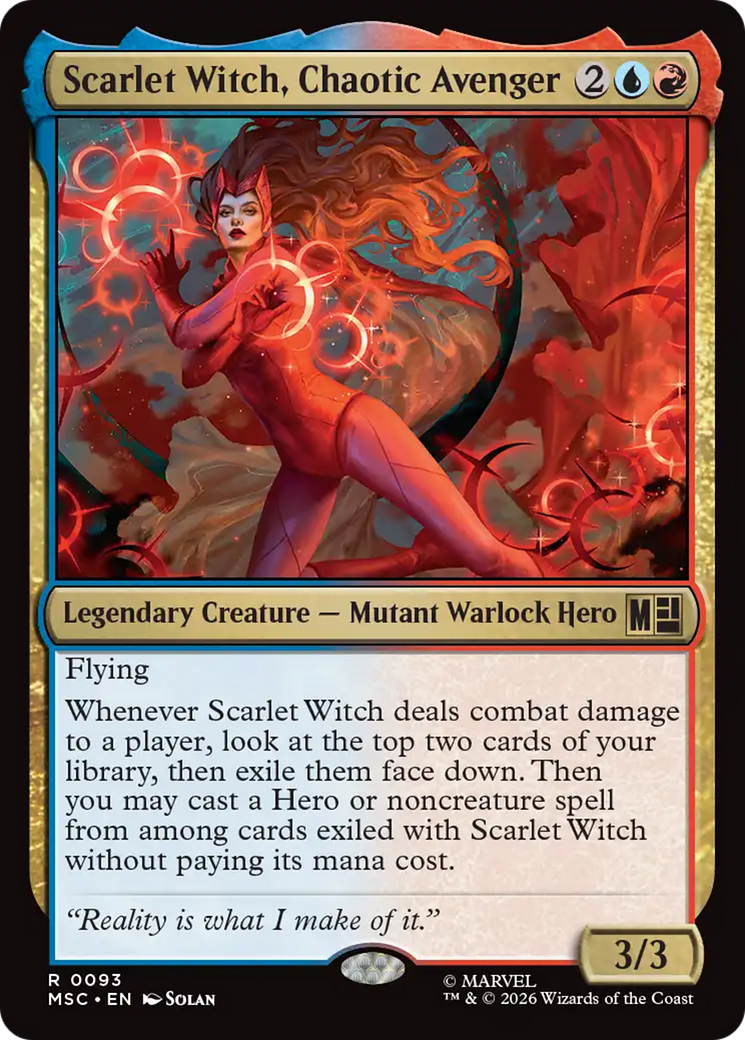 Scarlet Witch, Chaotic Avenger (Surge Foil) [Marvel Super Heroes Commander] | Card Merchant Takapuna