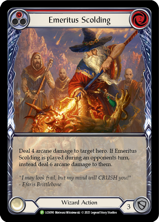 Emeritus Scolding (Red Extended Art) [LGS090] (Promo)  Rainbow Foil | Card Merchant Takapuna