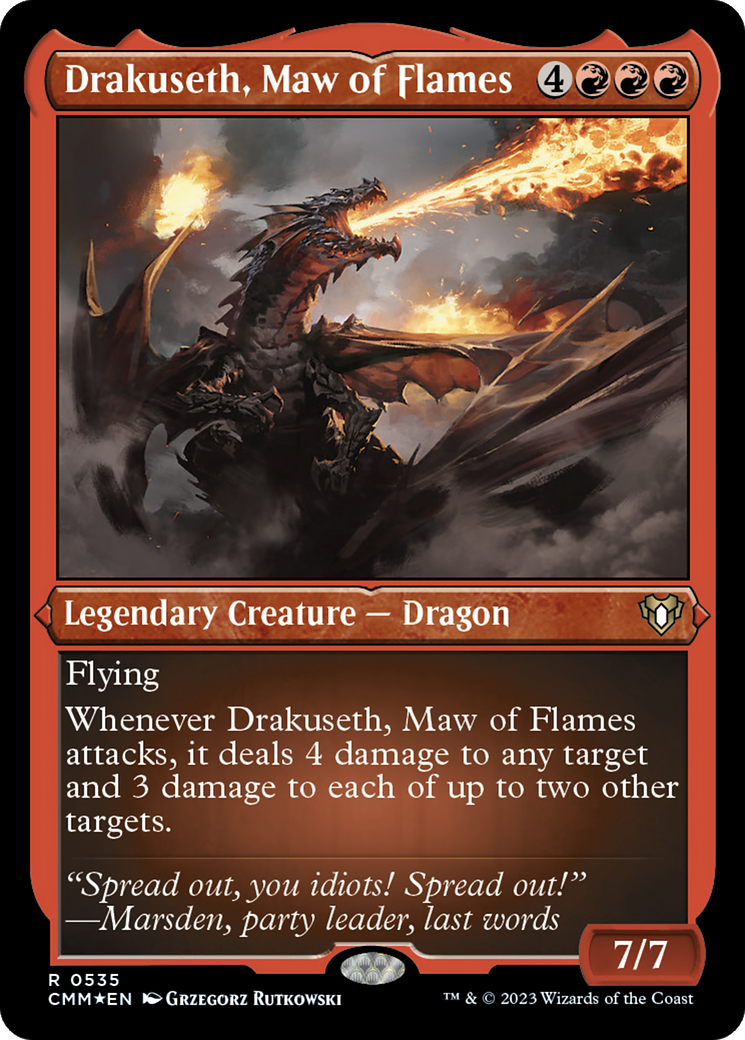 Drakuseth, Maw of Flames (Foil Etched) [Commander Masters] | Card Merchant Takapuna