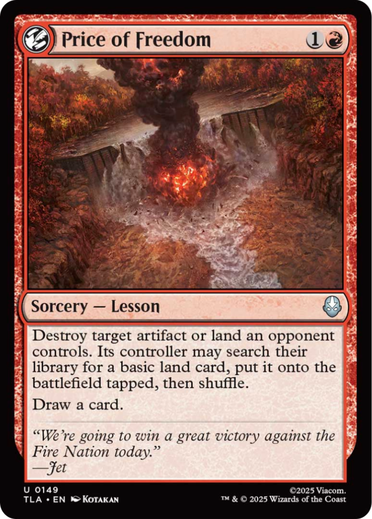 Price of Freedom [Avatar: The Last Airbender] | Card Merchant Takapuna