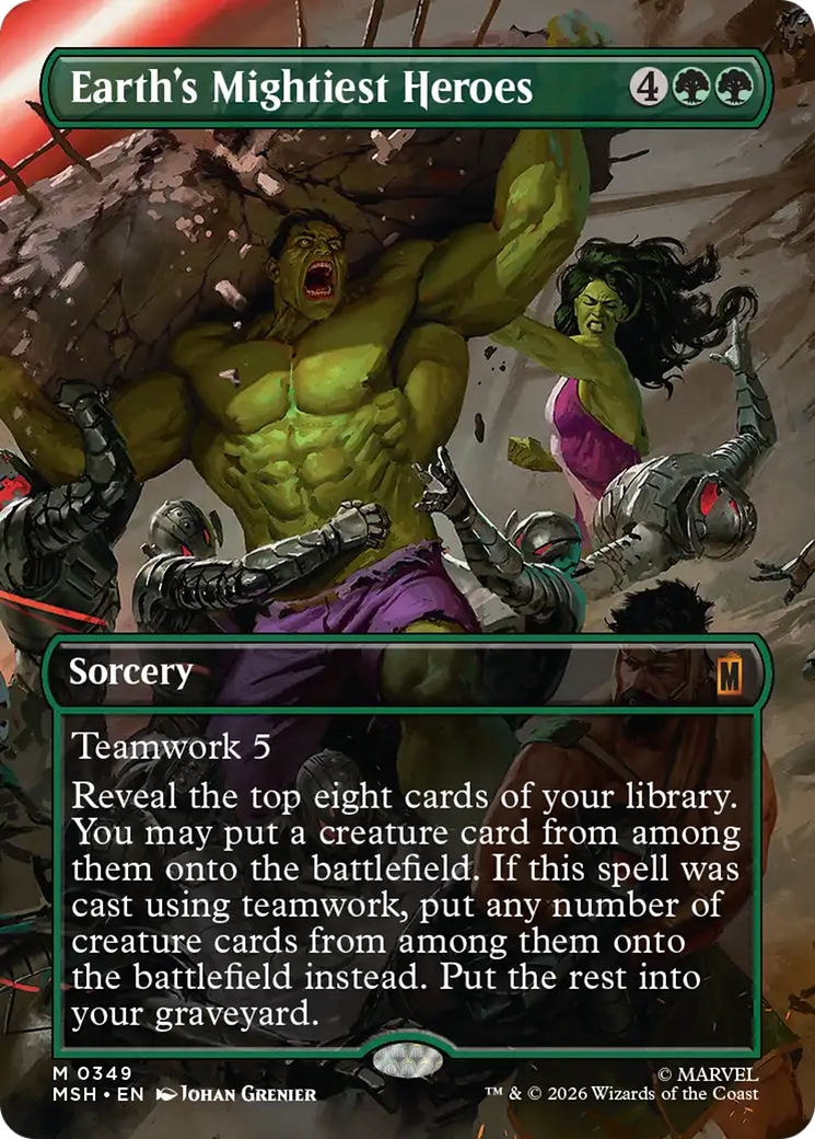 Earth's Mightiest Heroes (Borderless) [Marvel Super Heroes] | Card Merchant Takapuna
