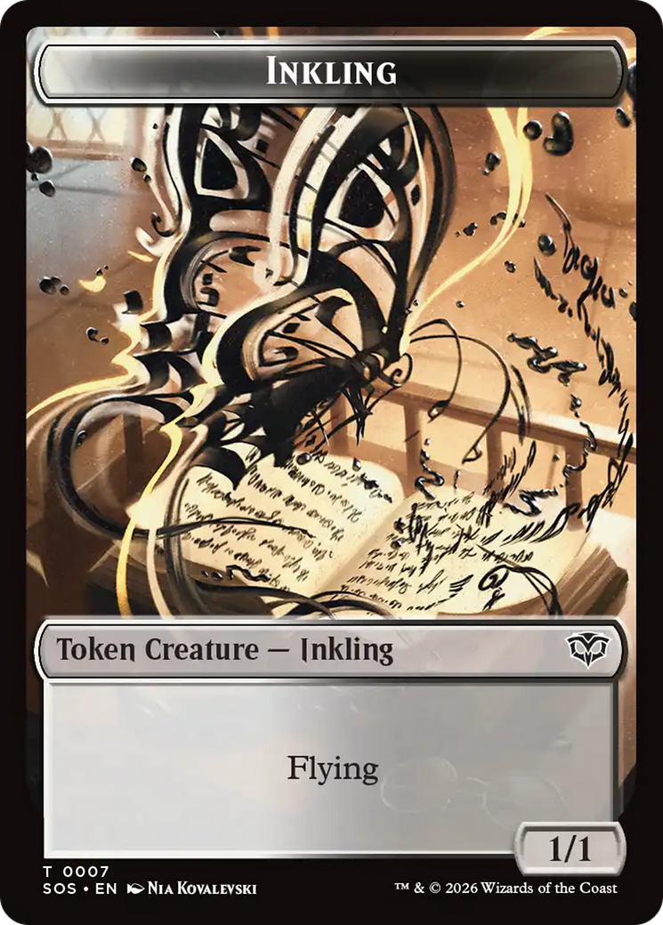 Inkling (0007) // Spirit (0011) Double-Sided Token [Secrets of Strixhaven Tokens] | Card Merchant Takapuna