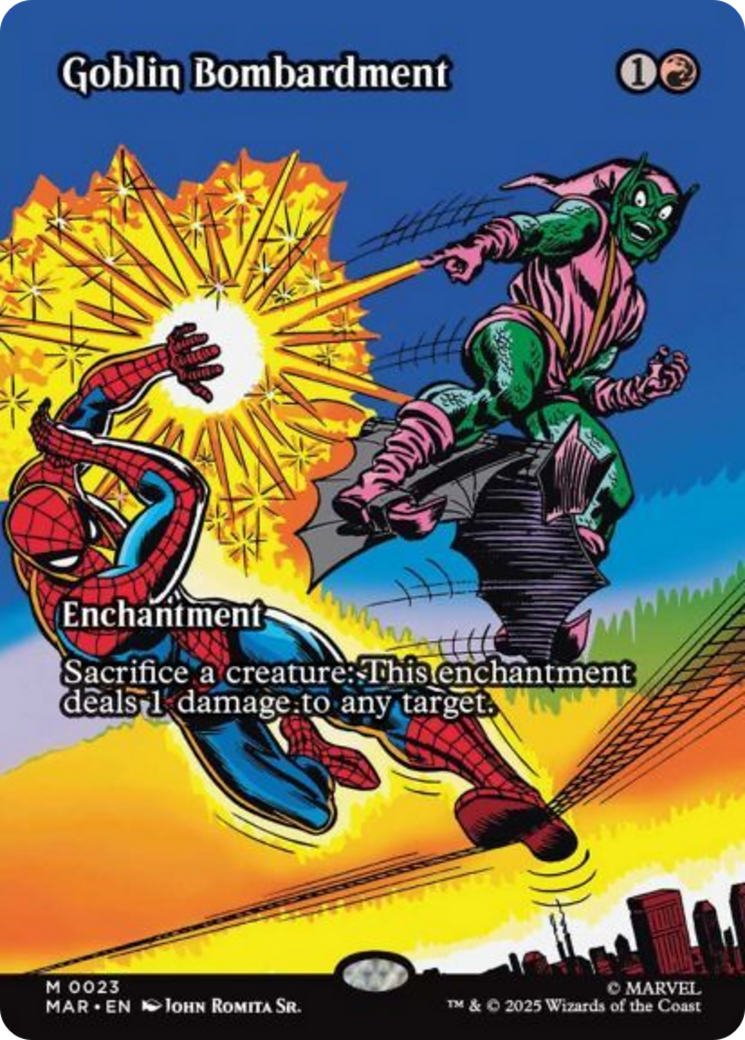 Goblin Bombardment (Borderless) [Marvel's Spider-Man: Eternal-Legal] | Card Merchant Takapuna