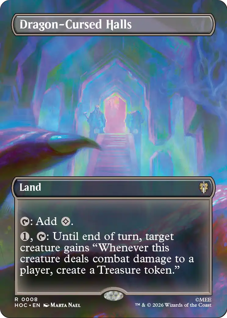 Dragon-Cursed Halls (Borderless) [The Hobbit: Eternal-Legal] | Card Merchant Takapuna