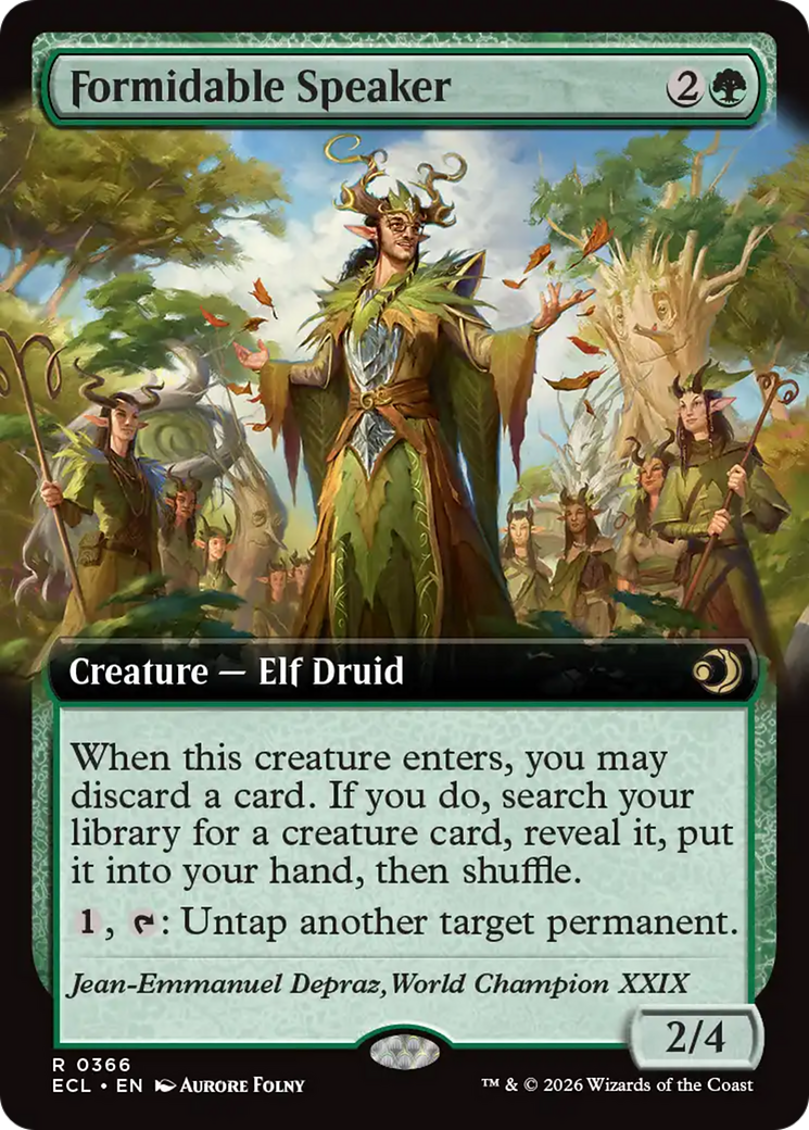 Formidable Speaker (Extended Art) [Lorwyn Eclipsed] | Card Merchant Takapuna