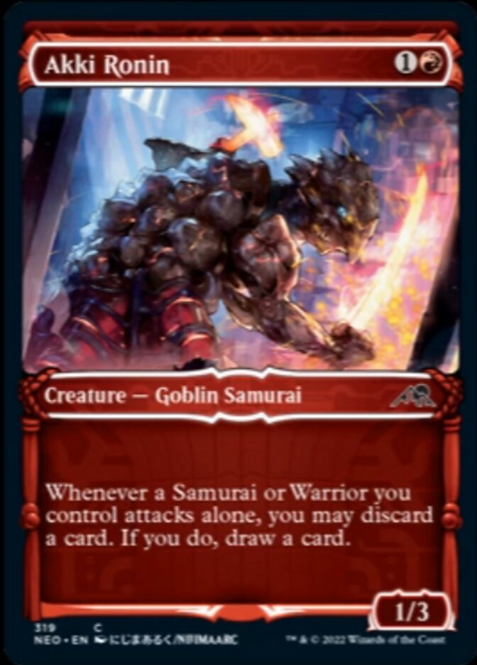 Akki Ronin (Showcase Samurai) [Kamigawa: Neon Dynasty] | Card Merchant Takapuna