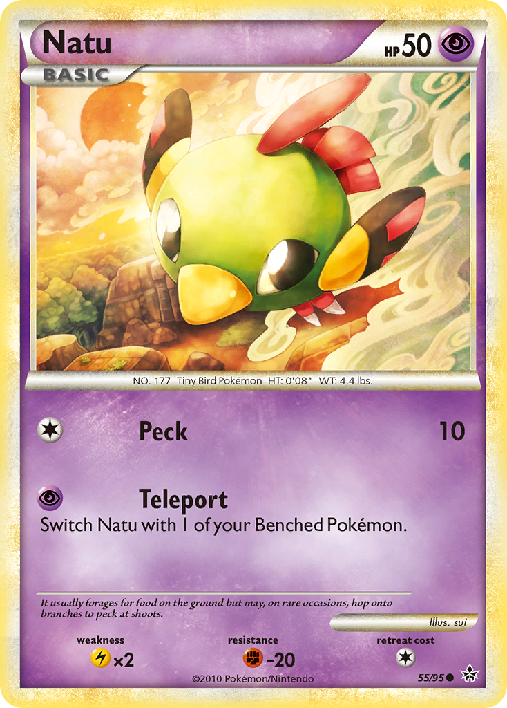 Natu (55/95) [HeartGold & SoulSilver: Unleashed] | Card Merchant Takapuna