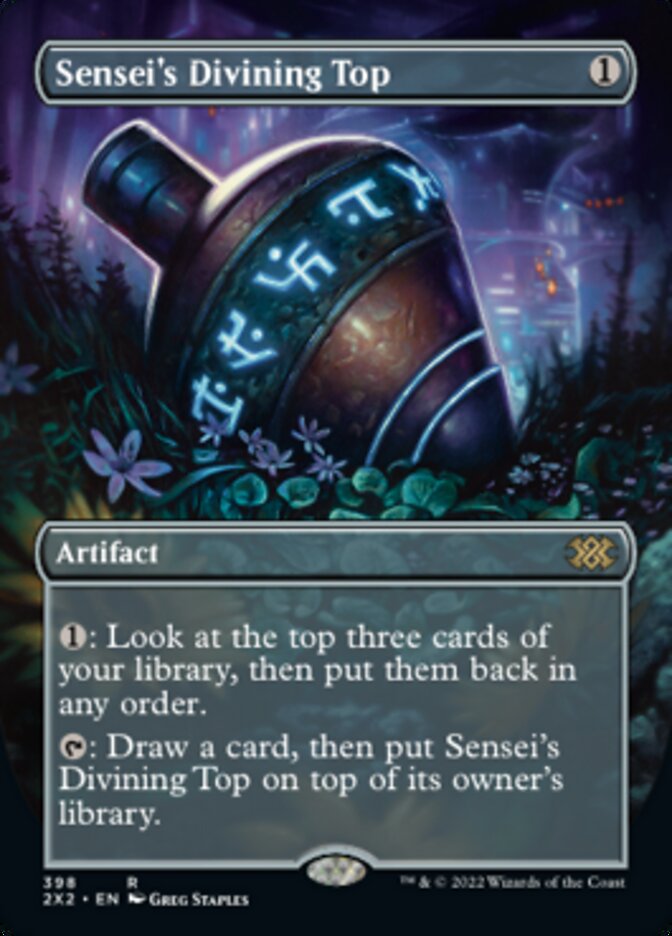 Sensei's Divining Top (Borderless Alternate Art) [Double Masters 2022] | Card Merchant Takapuna