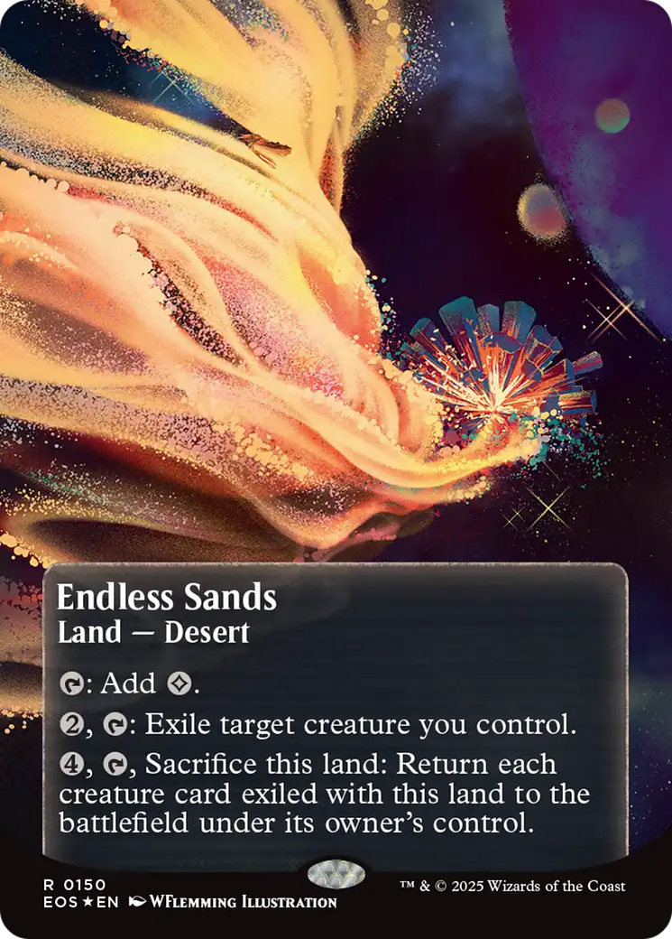 Endless Sands (0150) (Borderless) (Galaxy Foil) [Edge of Eternities: Stellar Sights] | Card Merchant Takapuna