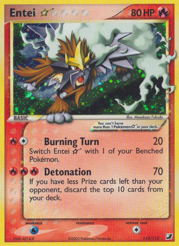 Entei Star (113/115) [EX: Unseen Forces] | Card Merchant Takapuna
