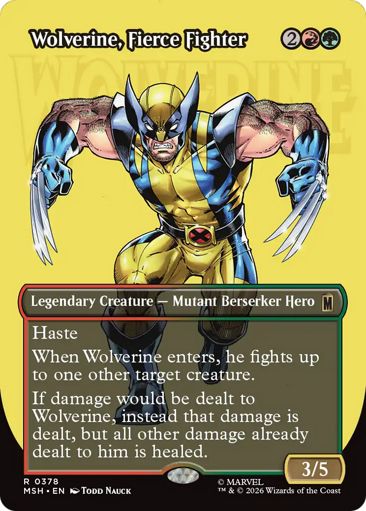 Wolverine, Fierce Fighter (Borderless) [Marvel Super Heroes] | Card Merchant Takapuna