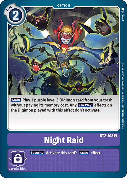 Night Raid [BT2-108] [Release Special Booster Ver.1.0] | Card Merchant Takapuna