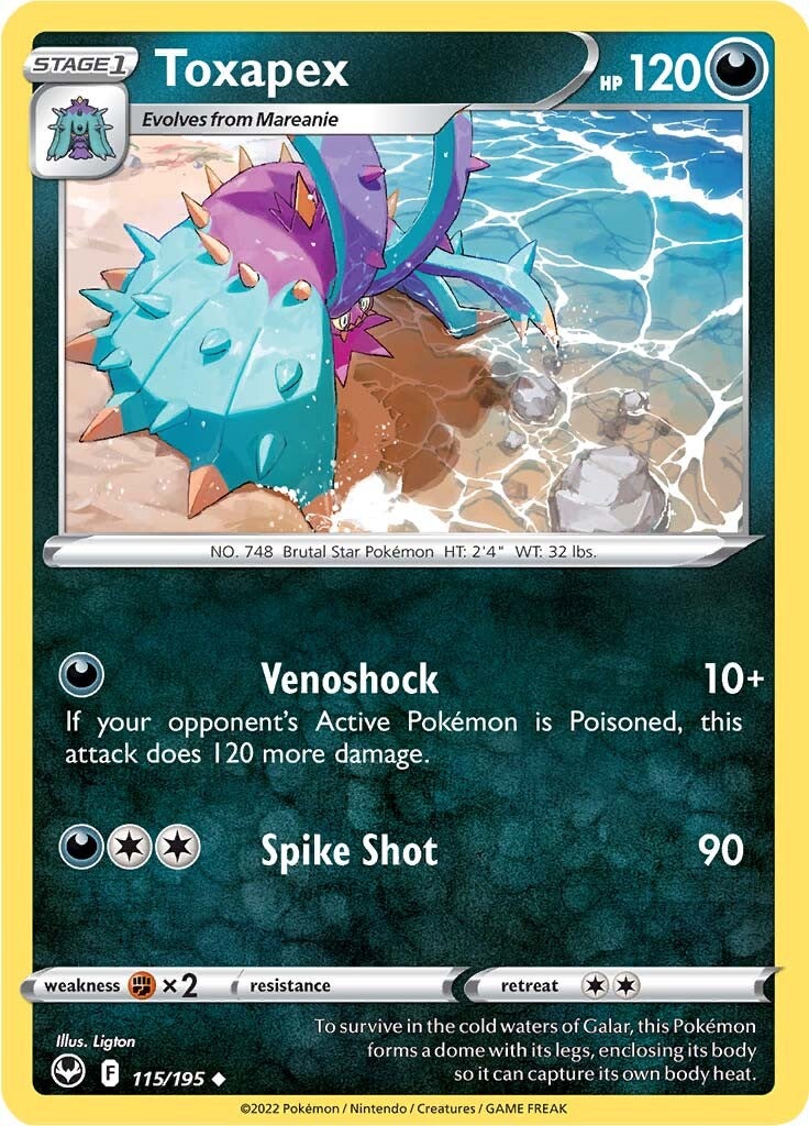 Toxapex (115/195) [Sword & Shield: Silver Tempest] | Card Merchant Takapuna