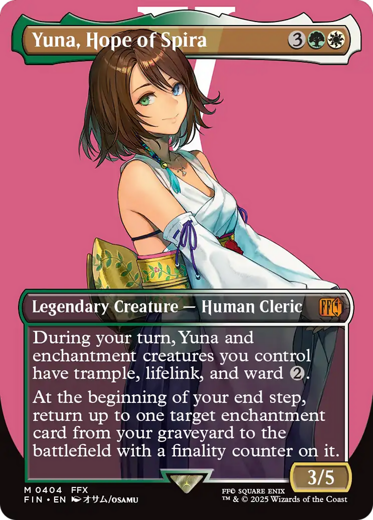 Yuna, Hope of Spira (Borderless) [FINAL FANTASY] | Card Merchant Takapuna